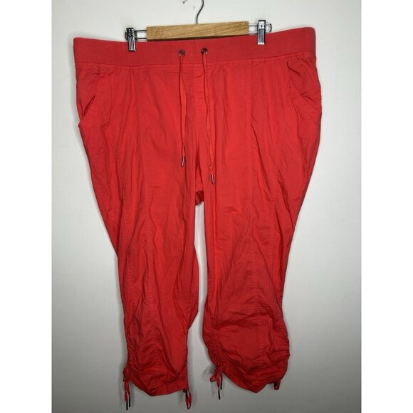 Torrid Womens Coral Orange Capri Pants Pockets Plus Size 20 - Picture 1 of 8